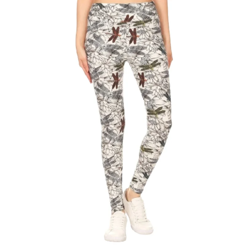 Weekend Savings Extravaganza Yoga Style Banded Lined Dragonfly Print, Full Length Leggings In A Slim Fitting Style With A Banded High Waist Weekend Savings Extravaganza Yoga Style Banded Lined Dragonfly Print, Full Length Leggings In A Slim Fitting Style With A Banded High Waist