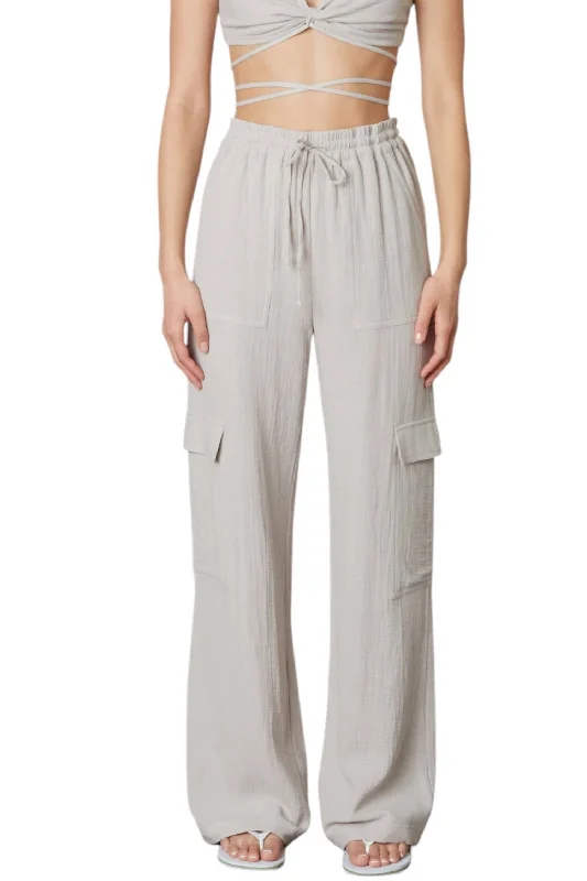 Weekend Specials to Delight Jacob Pull On Relaxed Guaze Cargo Pants In Natural