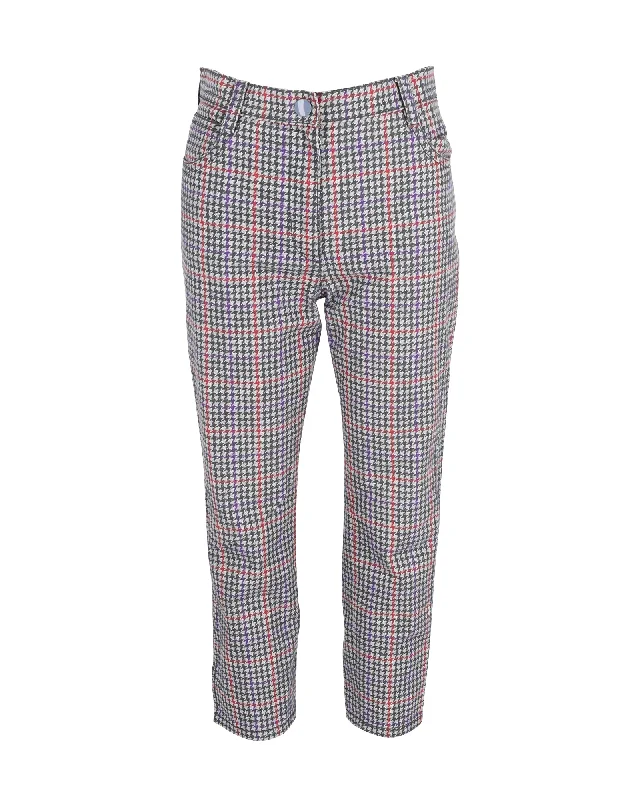 Can't Miss Prada Houndstooth Check Trousers in Multicolor Cotton