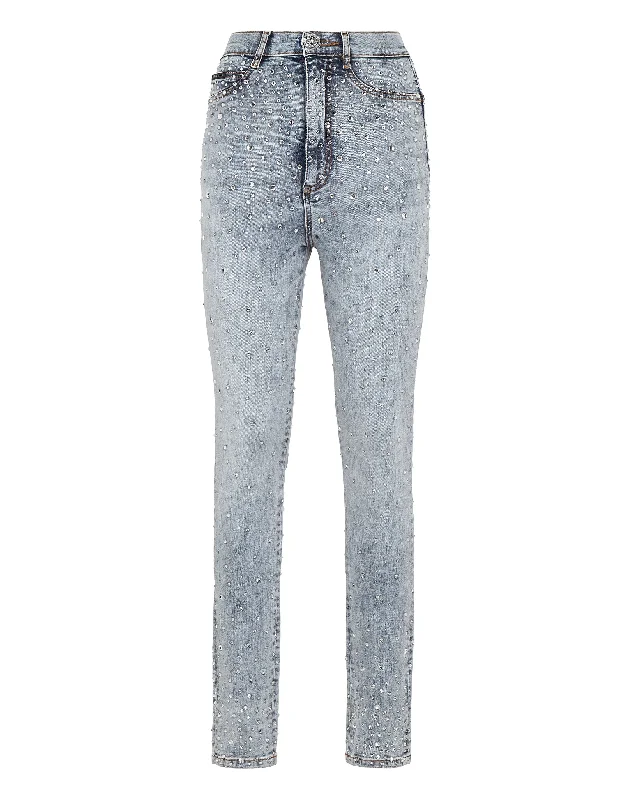 Huge Discounts Denim Super High Waist Jegging Crystal Rain