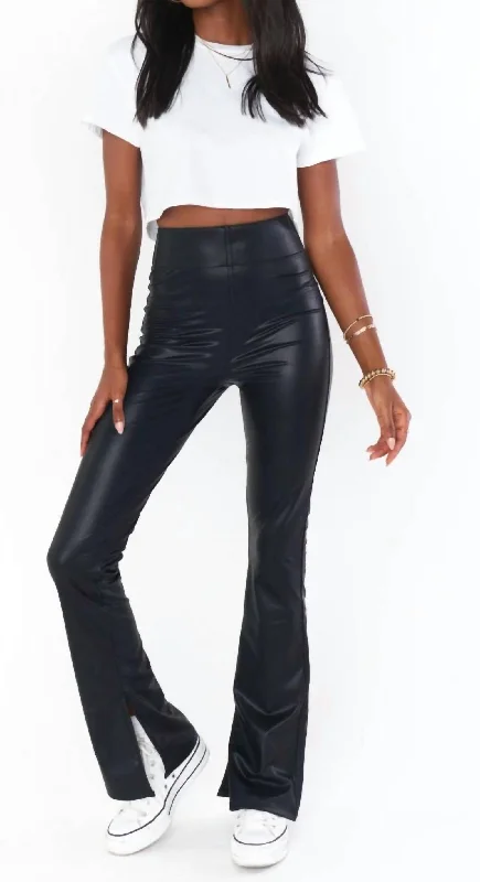 Instant Savings Nashville Pull On Flare Pants In Black Faux Leather