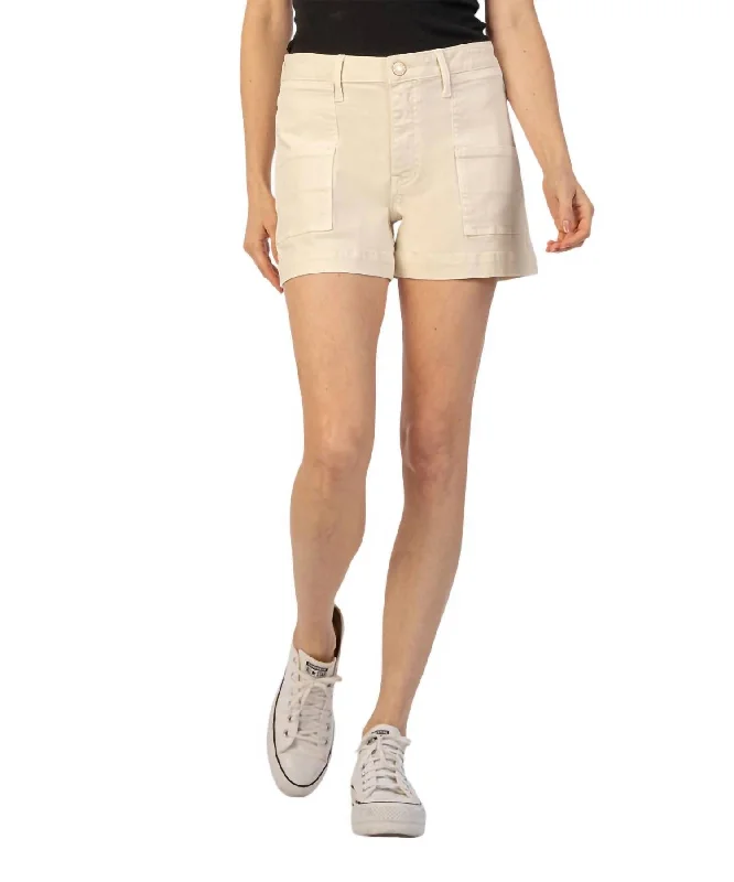 Price Fest Jane High Rise Shorts In Ecru