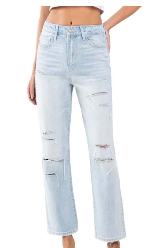 Online Deal Super High Rise Distressed Ankle Jeans In Light Wash