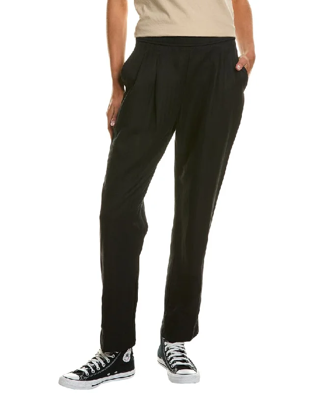 Stock Up James Perse Double Pleat Linen-Blend Trouser