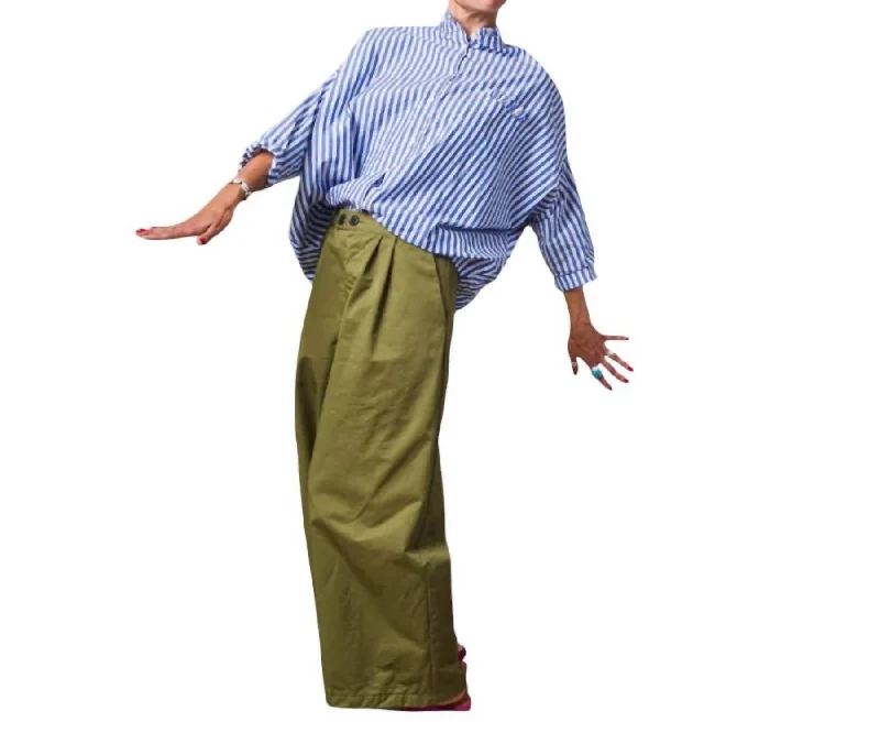 Reduced Price Two Button Chino Pants In Green