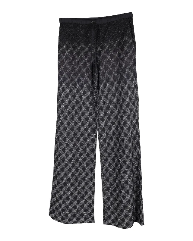 Price Drop Missoni Patterned Wide-Leg Pants in Black Rayon