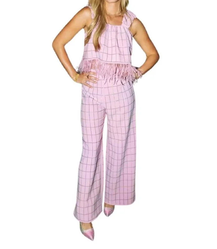 Huge Savings Plaid Pant In Pink