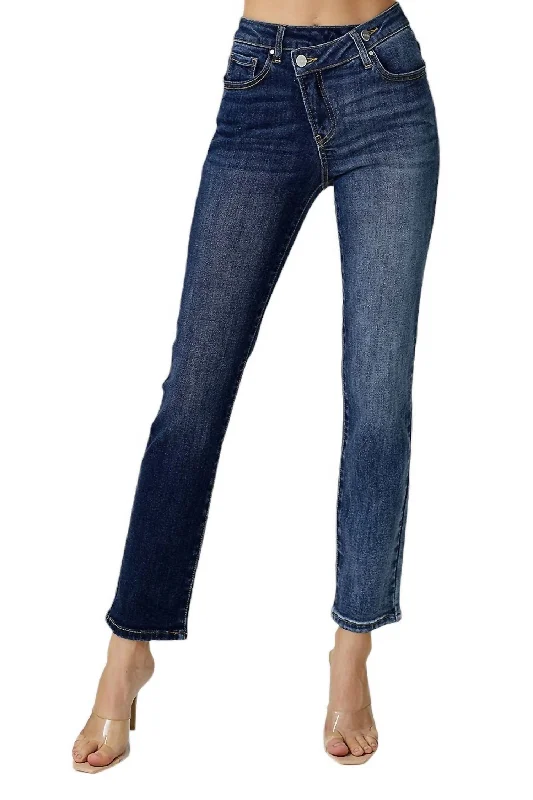Major Savings Mid-Rise Crossover Relaxed Skinny In Dark Denim