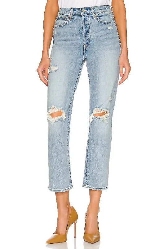 Fantastic Deals Charlie High Rise Straight Jean In Bali Distressed
