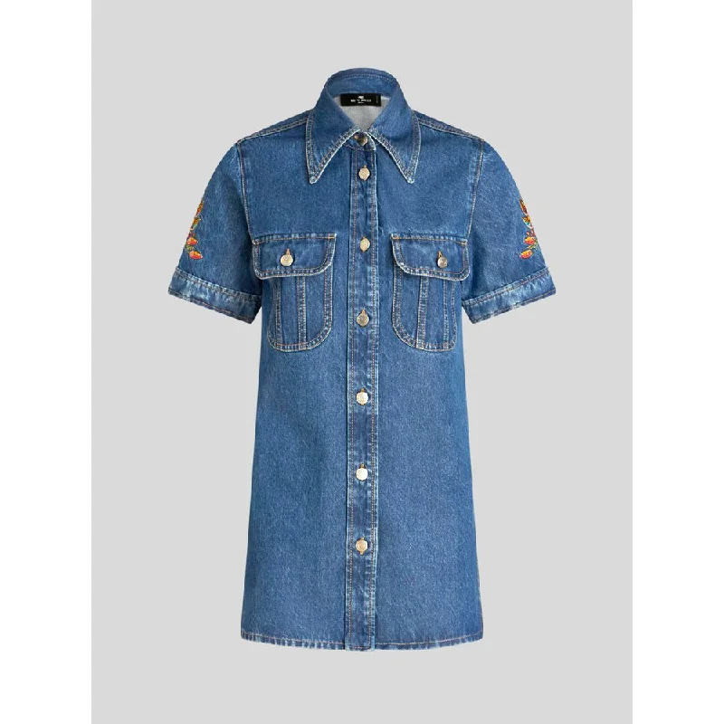 Best Bargains DENIM SHIRT WITH EMBROIDERY