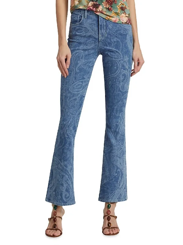 Friends and Family Sale Stassi High Rise Baby Boot Jean In Paisley Laser