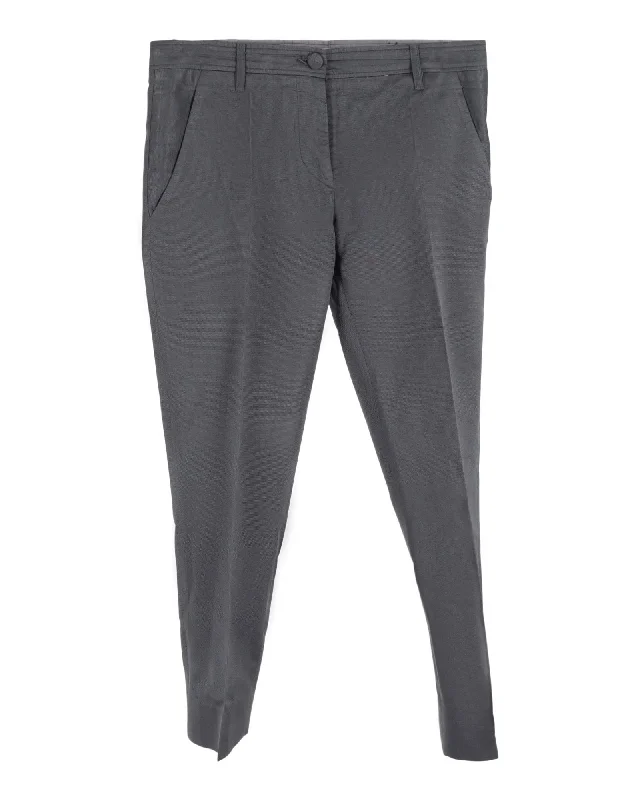 Weekend Bargains to Indulge In Miu Miu Straight Leg Trousers in Grey Cotton