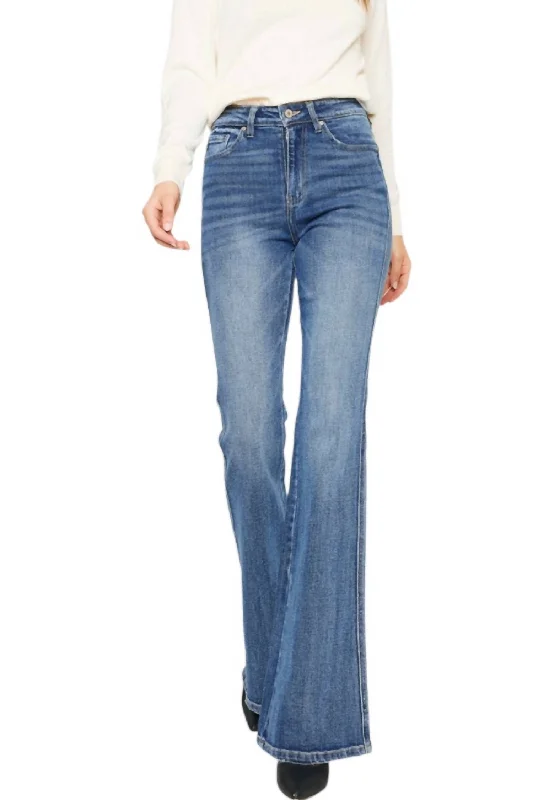 Weekend Bargains Await You Jessica Denim Flare Jeans In Medium Stone Wash