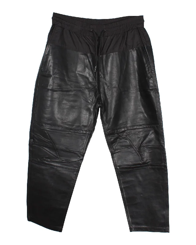 Fantastic Offers Alexander Wang x H&M Paneled Jogger Pants in Black Synthetic Leather