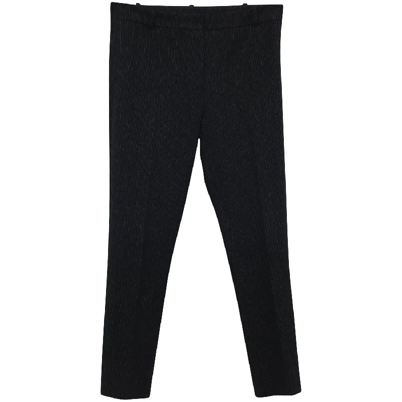 Now or Never Joseph Gab Stretch Pinstripe Trousers in Black Viscose