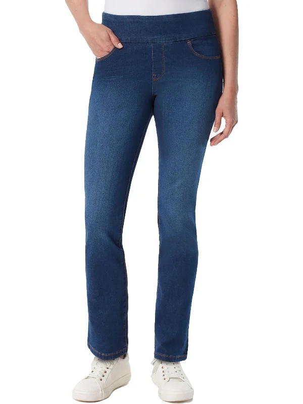 Weekend Flash Sale Amanda Womens High Rise Pull On Straight Leg Jeans