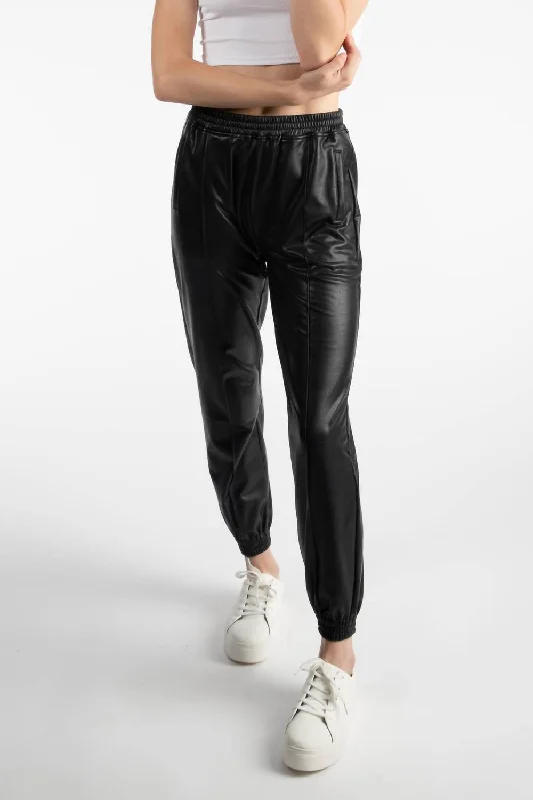 Price Drop Alert Pleather Jogger In Black