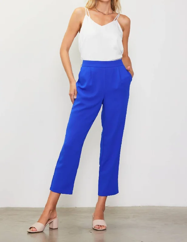 Early Access Recycled Poly Tapred Pants With Waist Band In Electric Blue