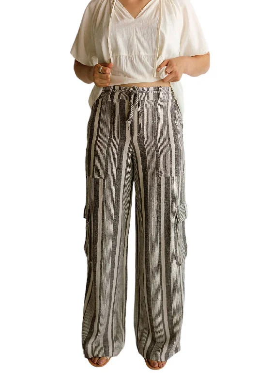 Year-End Clearance Sunset Linen Pants In Striped