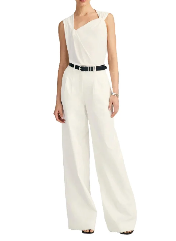 Savings Galore Juliana Wide Leg Pleat Front Trouser In Blanc