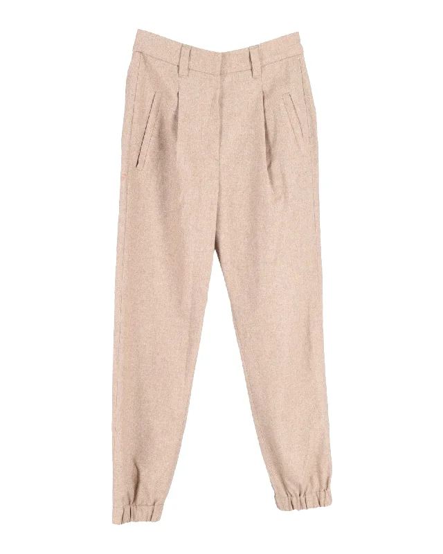 Must-Have Deals Brunello Cucinelli Pleated Trousers in Beige Lana Vergine