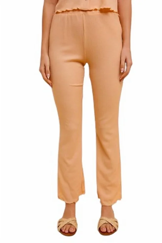 Price Blitz Kinley Knit Flare Bottoms In Org