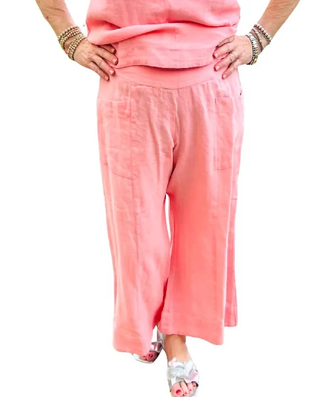 Special Promotion Linen Slouch Pocket Pant In Geranium