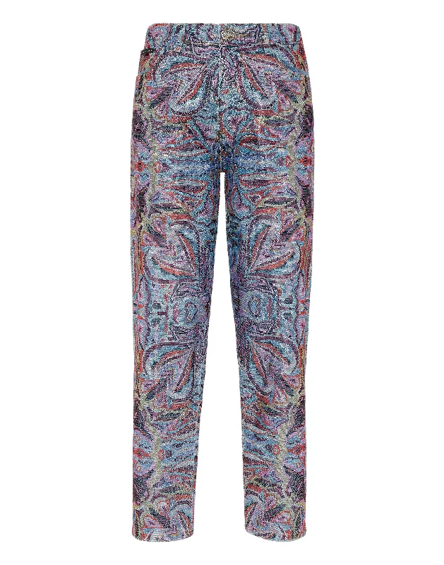 Great Deals Denim Trousers Mom Fit Crystal Colorful Circus