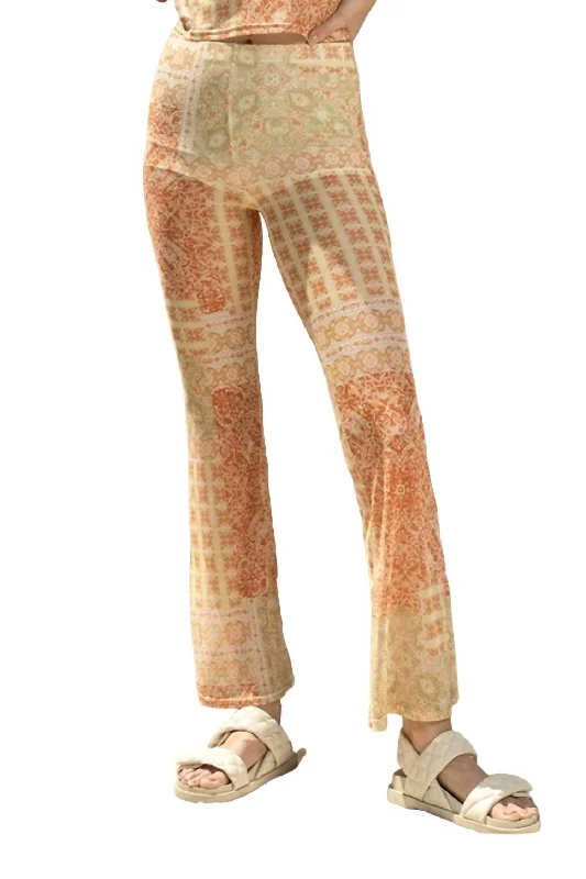Mega Sale Coco Mesh Flare Pant In Orange