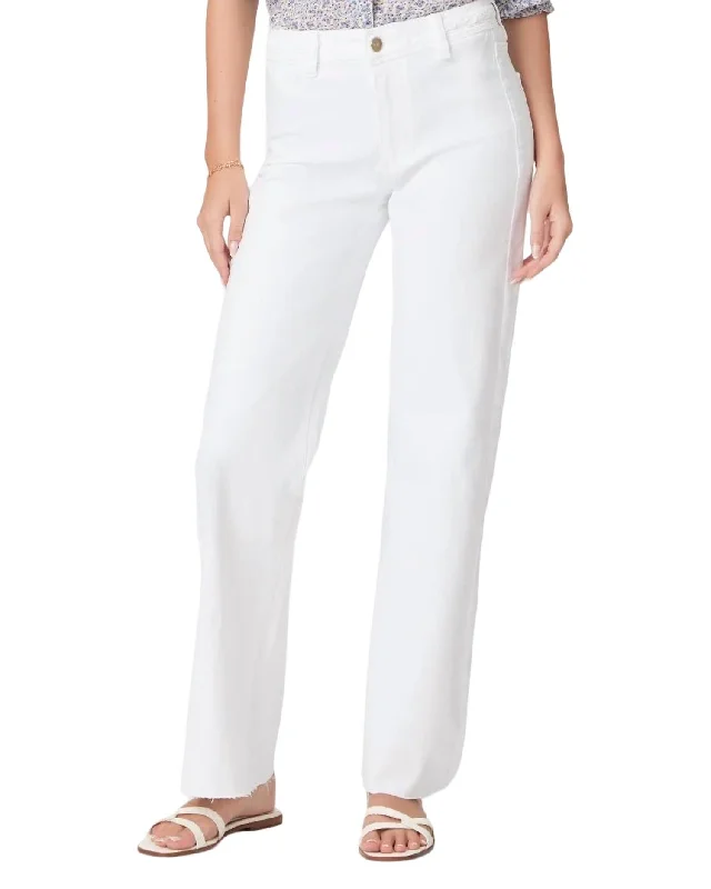 Steals and Deals Leenah High Rise Braid Jeans In Crisp White