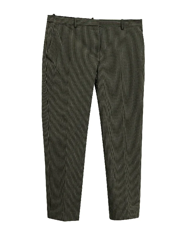 Weekend Wonders Await! Theory Striped Trousers in Black and White Cotton