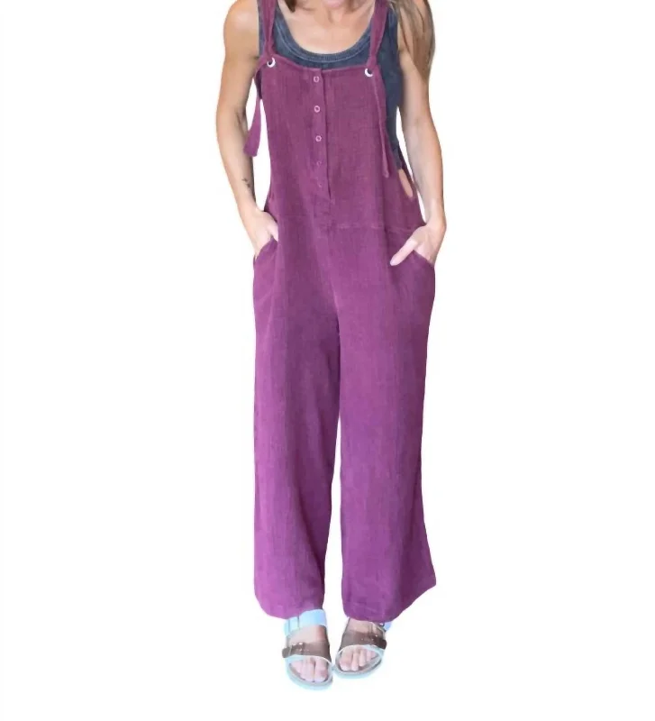 Weekend Offers That Delight Henley Washed Overalls In Plum