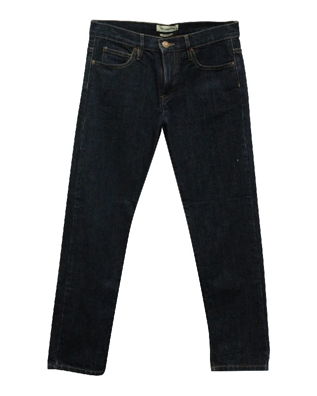 Shop the Weekend Away Isabel Marant Straight Leg Pants in Blue Cotton Denim