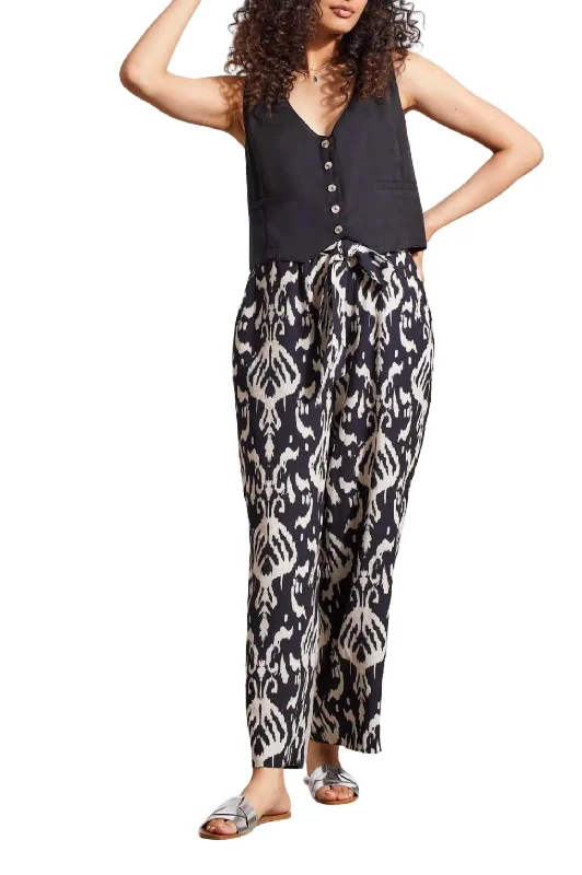 Shop and Save Printed Pull-On Belted Pants In French Oak
