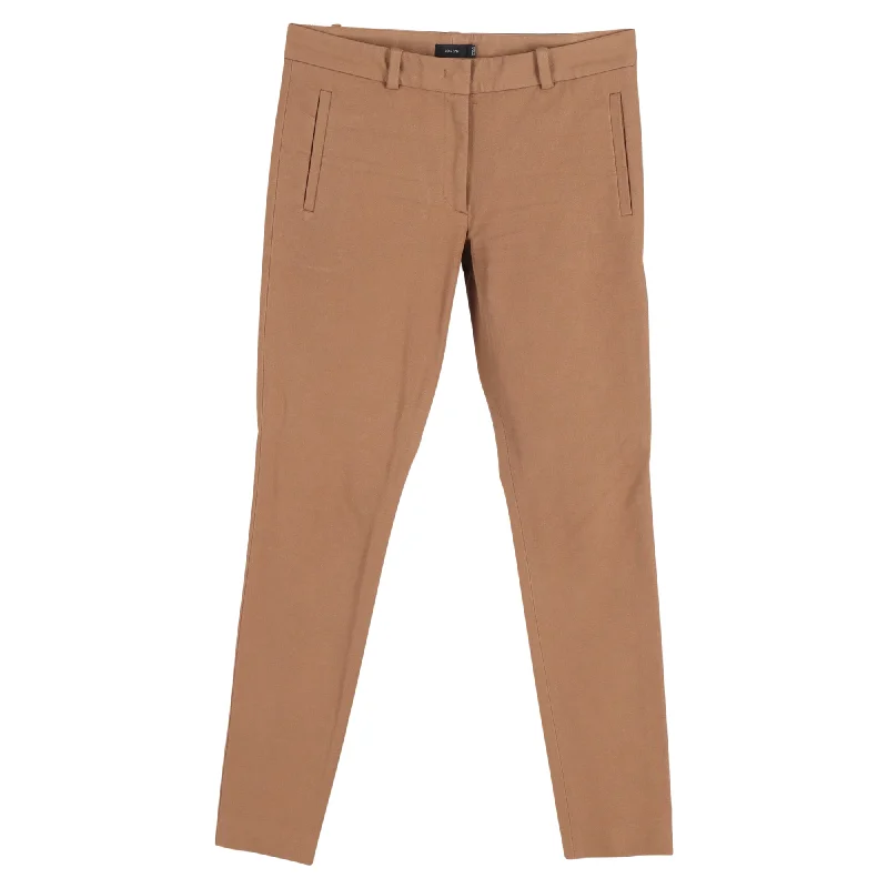 Hurry In Joseph Midrise Skinny Trousers in Brown Cotton