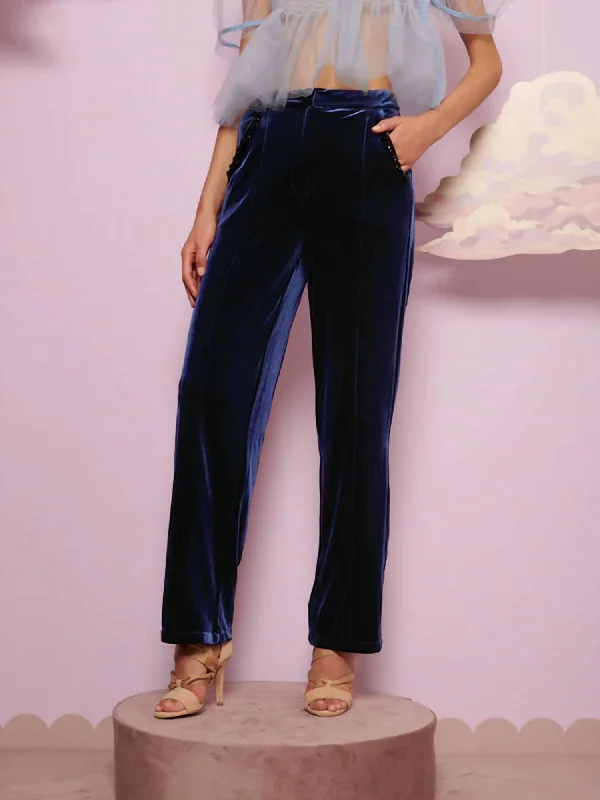 Must-Have Deals Spell Velvet Trouser In Navy