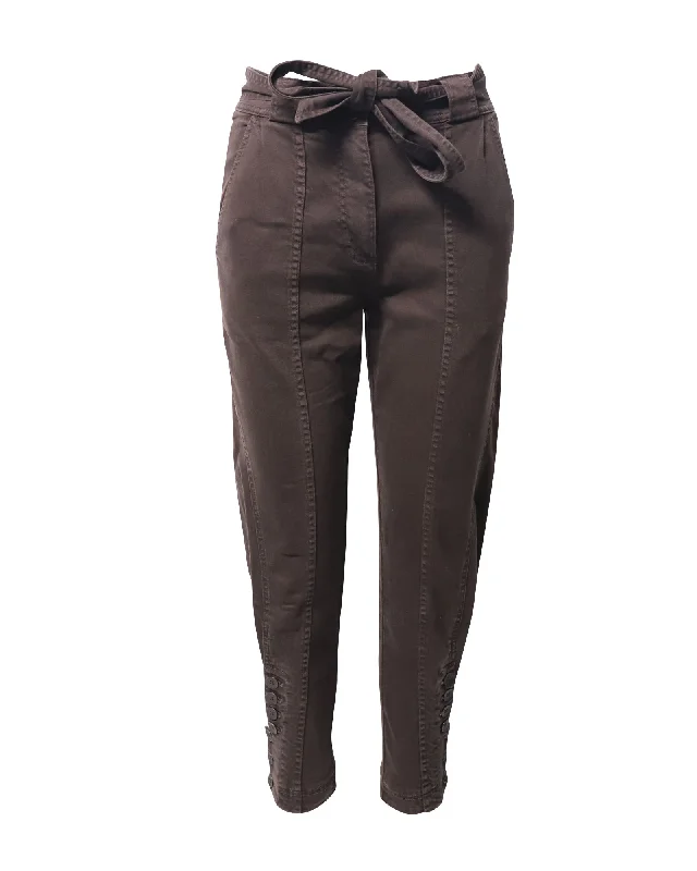 Buy Today Ulla Johnson Carmen High Rise Tapered Jeans in Brown Cotton