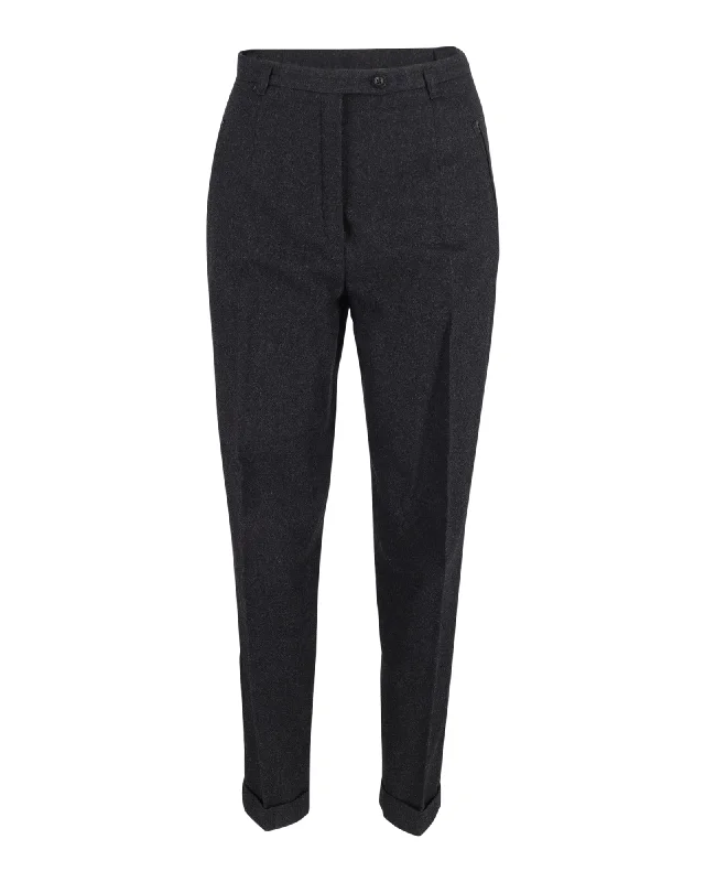 Crazy Deals Max Mara Sportmax Tapered Trousers in Grey Cotton