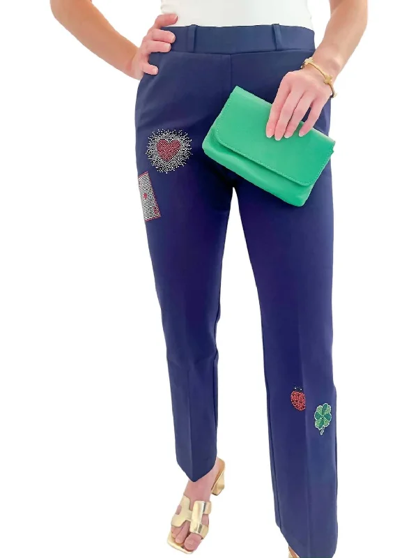 Now or Never Lady Luck Trouser Pants In Navy