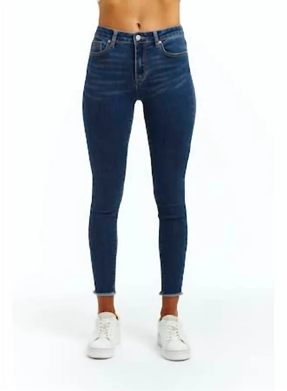Price Drop High Rise Fray Hem Skinny Jeans In Grey