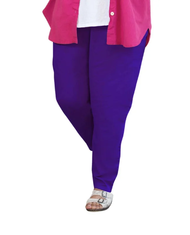 Weekend Deal Tailored Stretch Twill Pants - Plus Size In Acai