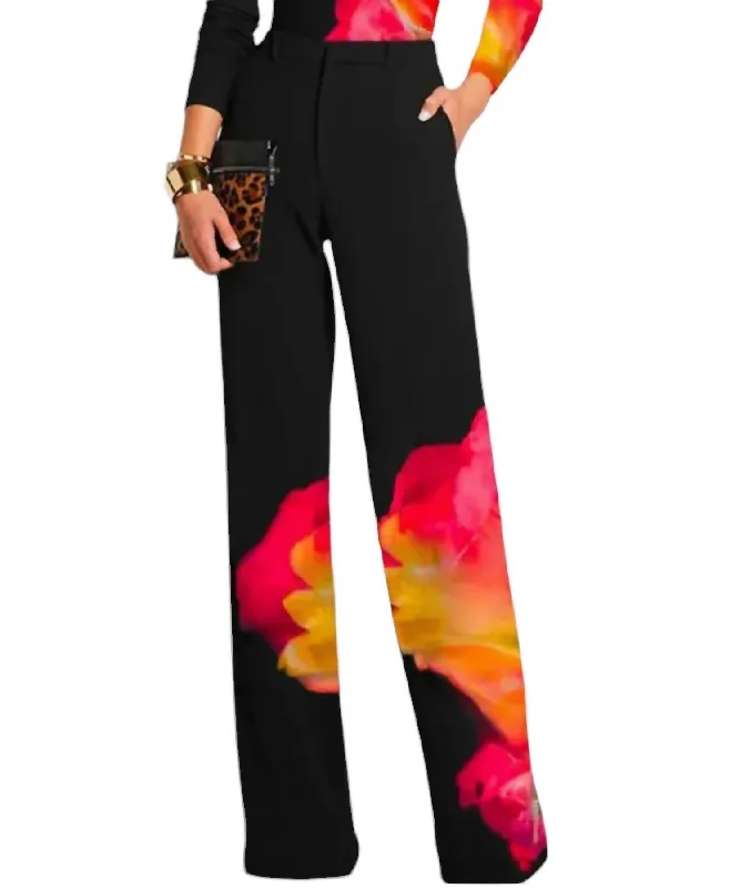 Early Access Scarlett High Waisted Color Printed Pants In Black