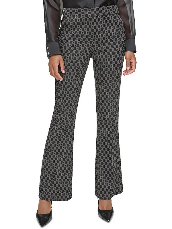 Huge Savings Womens Printed High Rise Flared Pants