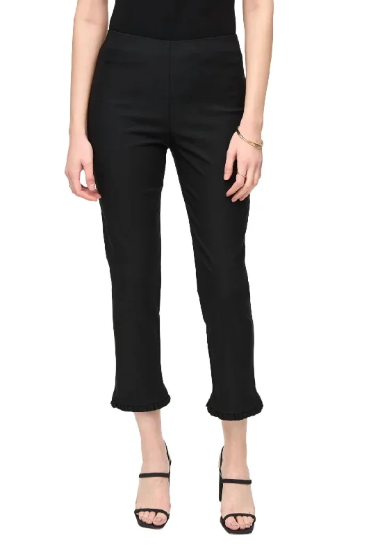 Shop and Save Millennium Crop Ruffle Pants In Black