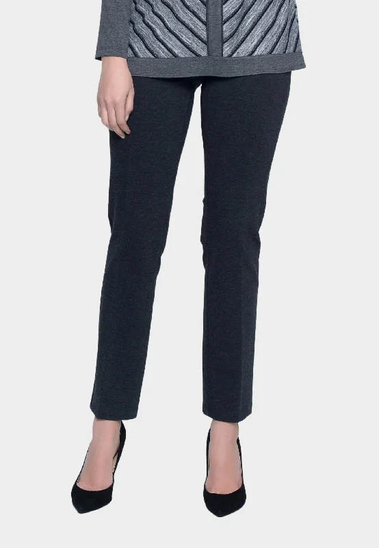 Weekend Specials to Celebrate Pull-On Straight Leg Pant In Heather Charcoal