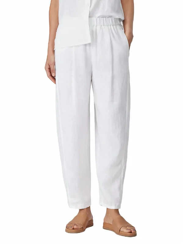 Low Prices Ankle Pleated Lantern Pant In White