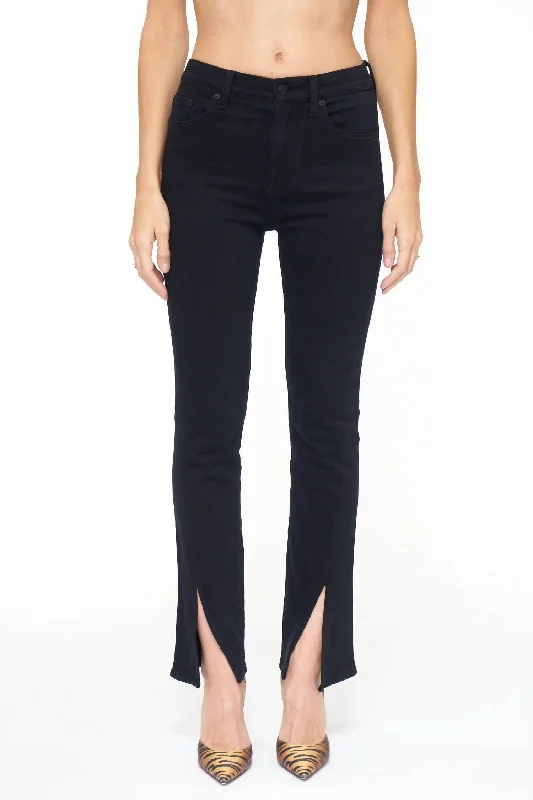 Weekend Deals to Make You Happy Teagan High Rise Vented Straight Jean In Black