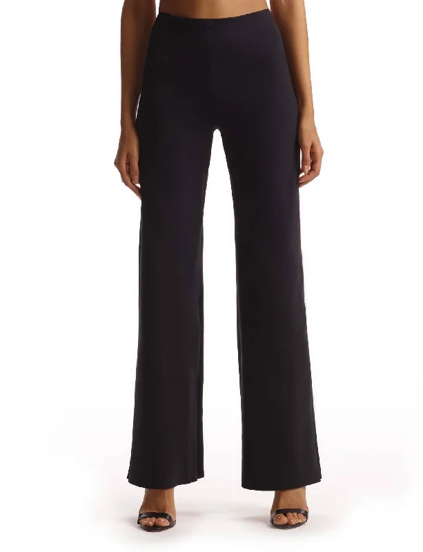 Super Sale Neoprene Wide Leg Pants In Black