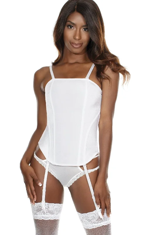 Special Price Metal spiral boning Features front control lining Back hook & eye closure Adjustable straps and removable garters Special Price Metal spiral boning Features front control lining Back hook & eye closure Adjustable straps and removable garters