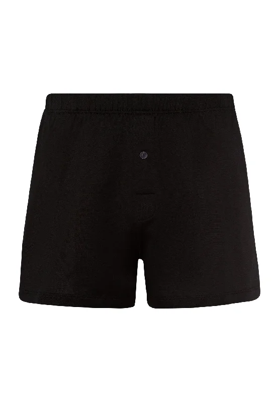 Weekend Offers That Excite Cotton Sporty Cotton Knit Boxer With Button Fly | Black 73505-199